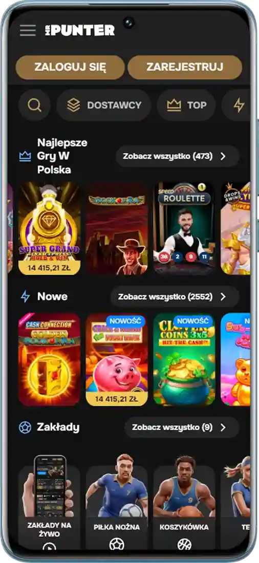 Zrzut ekranu aplikacji Mr Punter