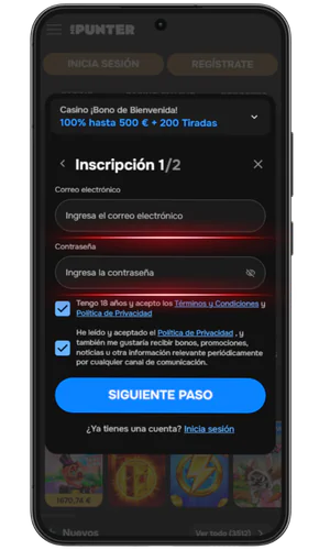 Completa el registro MR Punter