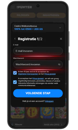 Rond de registratie af MR Punter