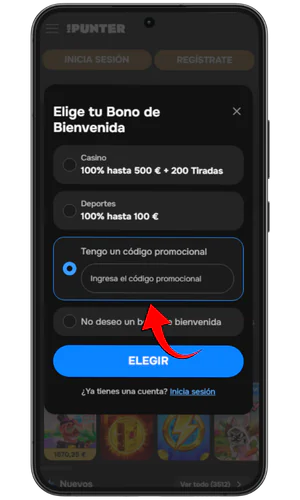 Selecciona el campo correspondiente MR Punter