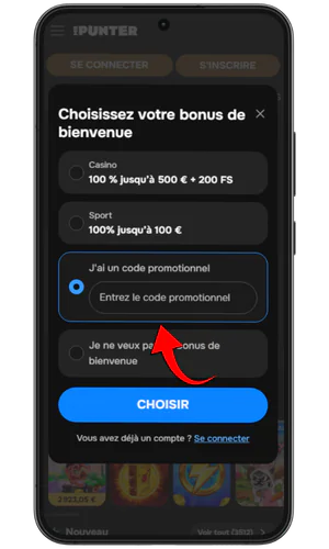 Sélectionnez le champ correspondant MR Punter