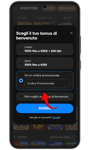 Seleziona il campo corrispondente Mr Punter