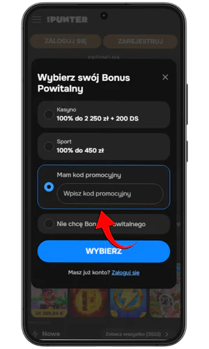 Wybierz odpowiednie pole MR Punter